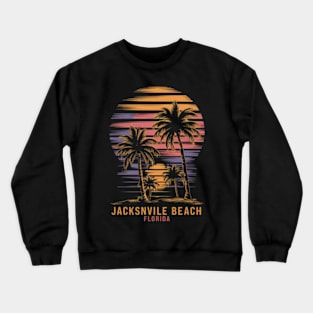 "Jacksonville Beach Sunset - Vaporwave Aesthetic Tee" Crewneck Sweatshirt